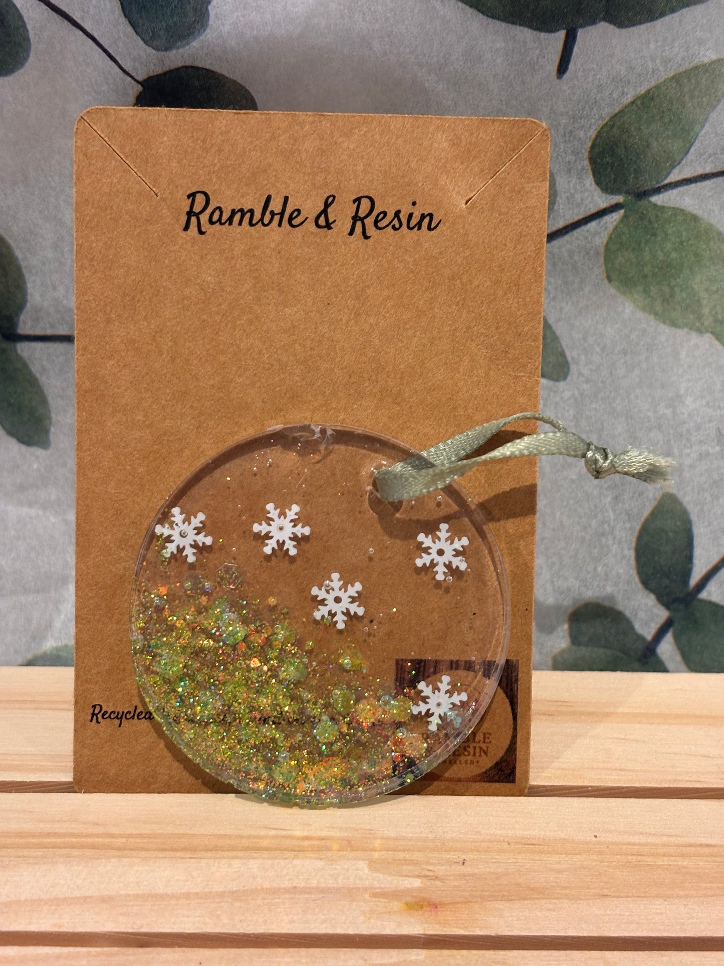 Green festive bauble