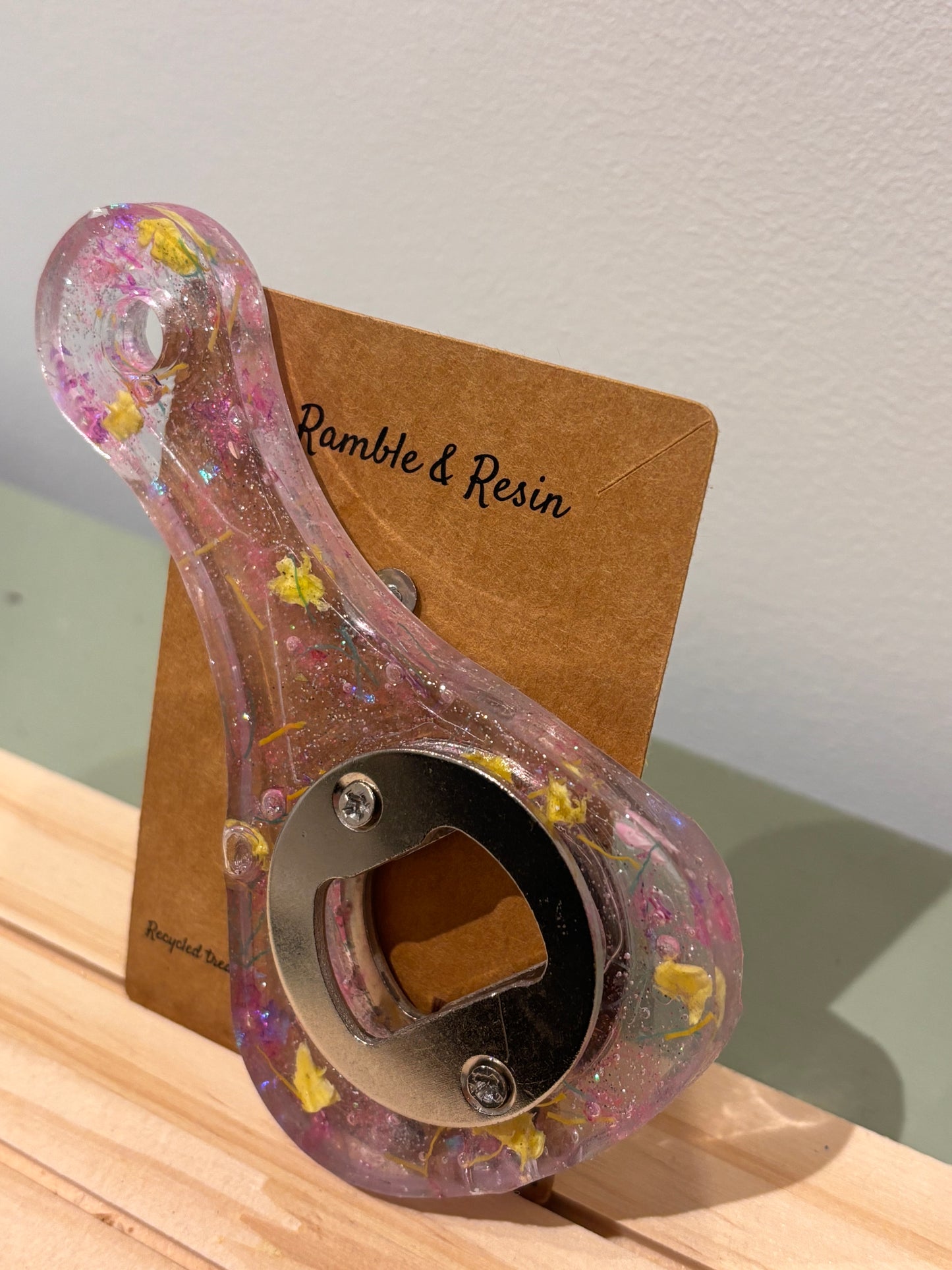 Multicolour glitter bottle opener