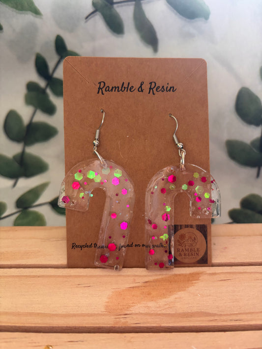 Candy cane style earrings