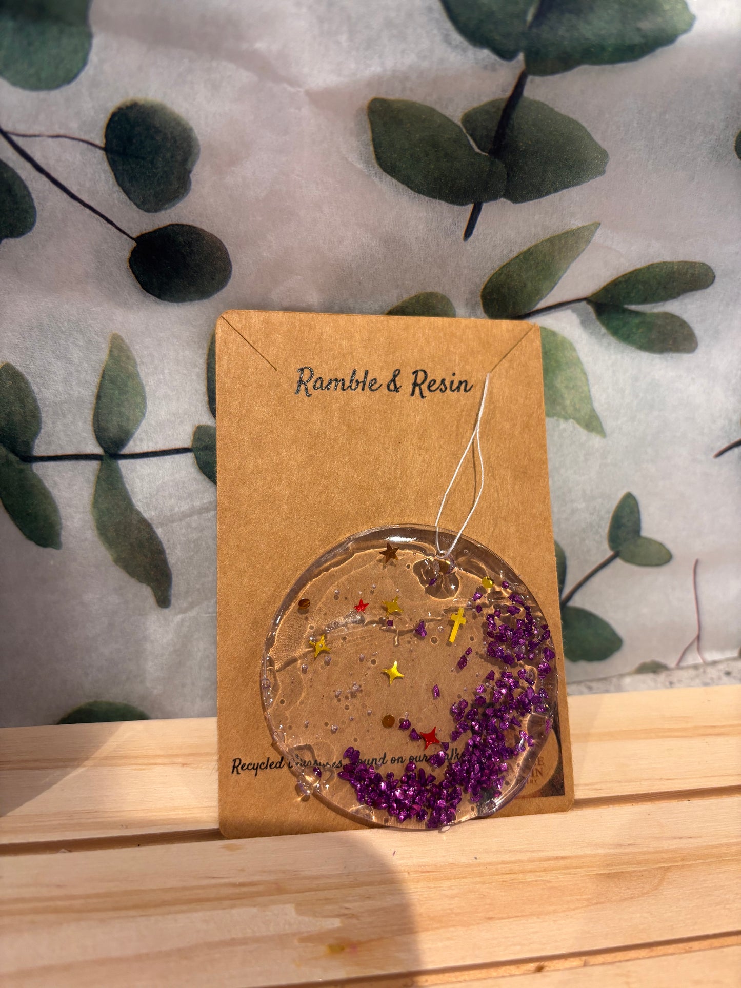 Purple glitter bauble