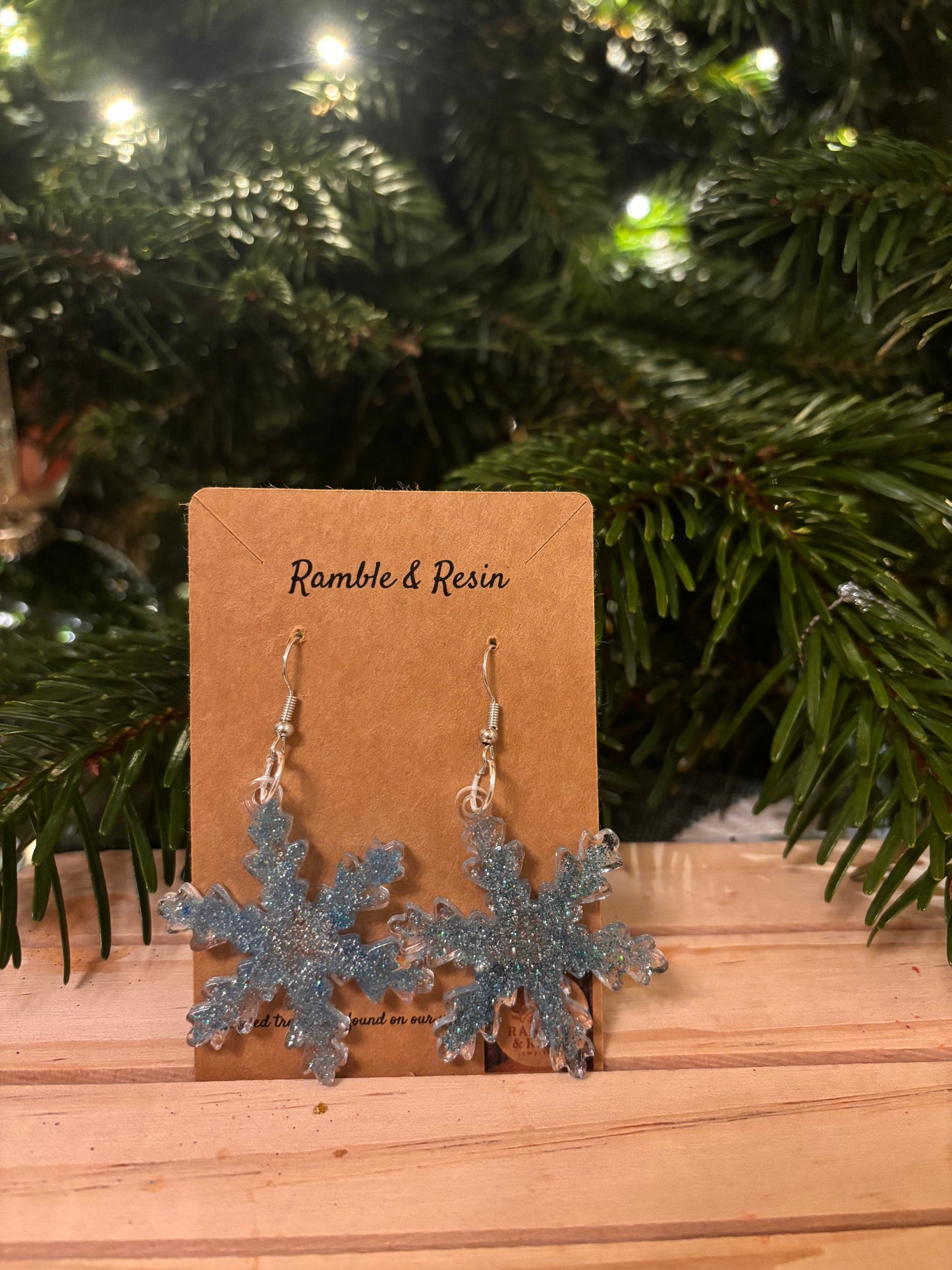 Snowflake drop earrings