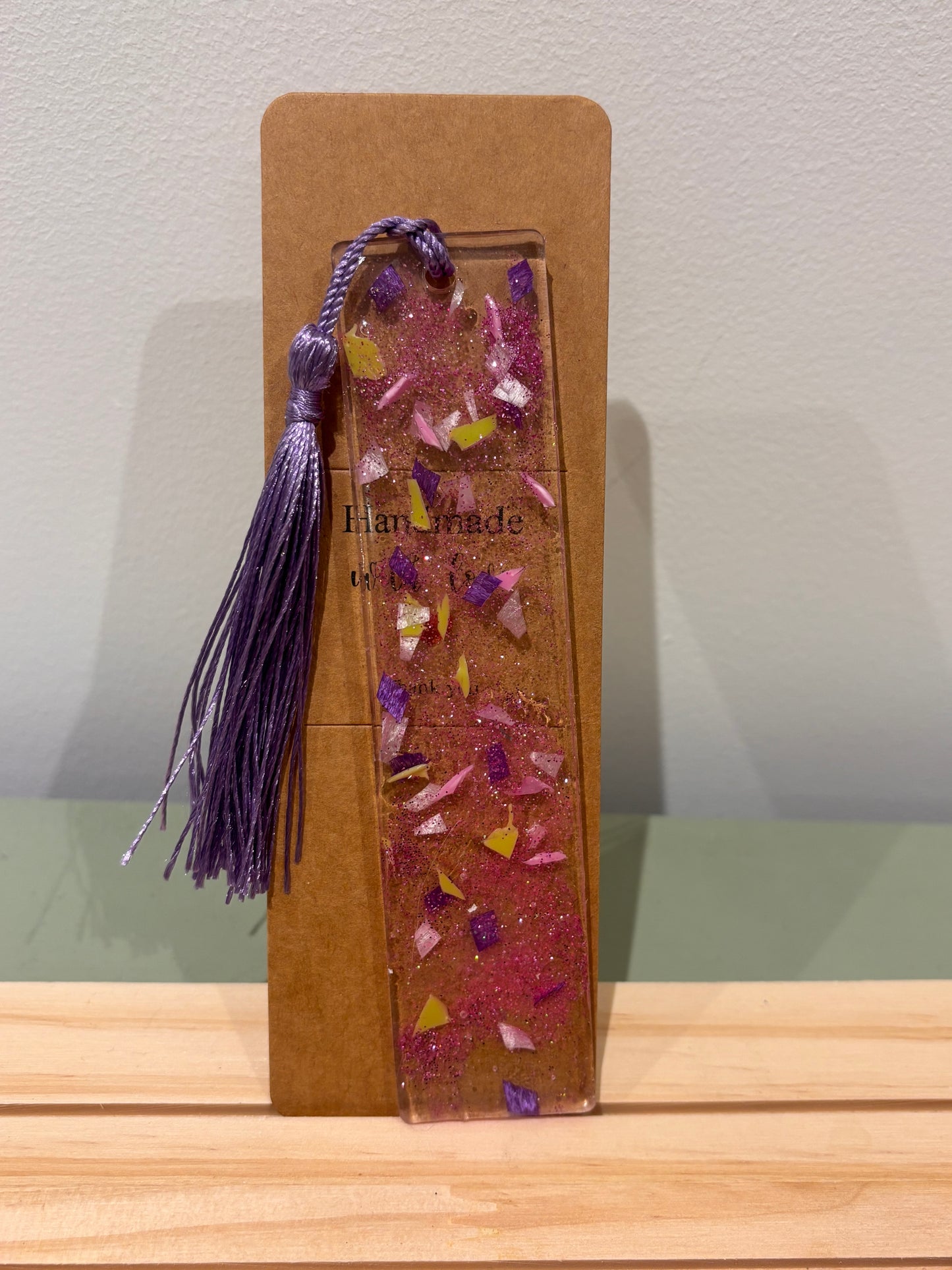 Purple glitter bookmark