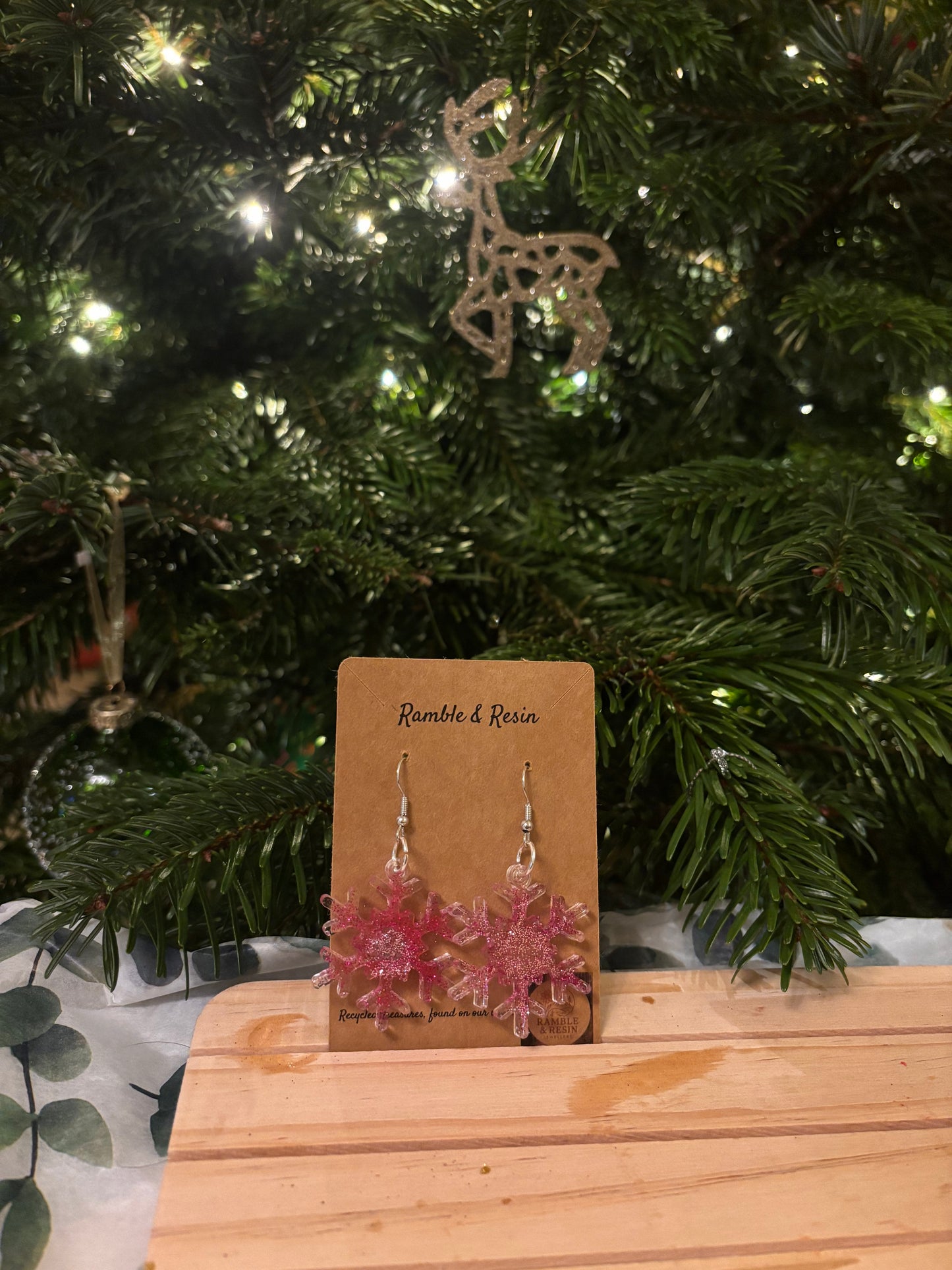 Snowflake drop earrings