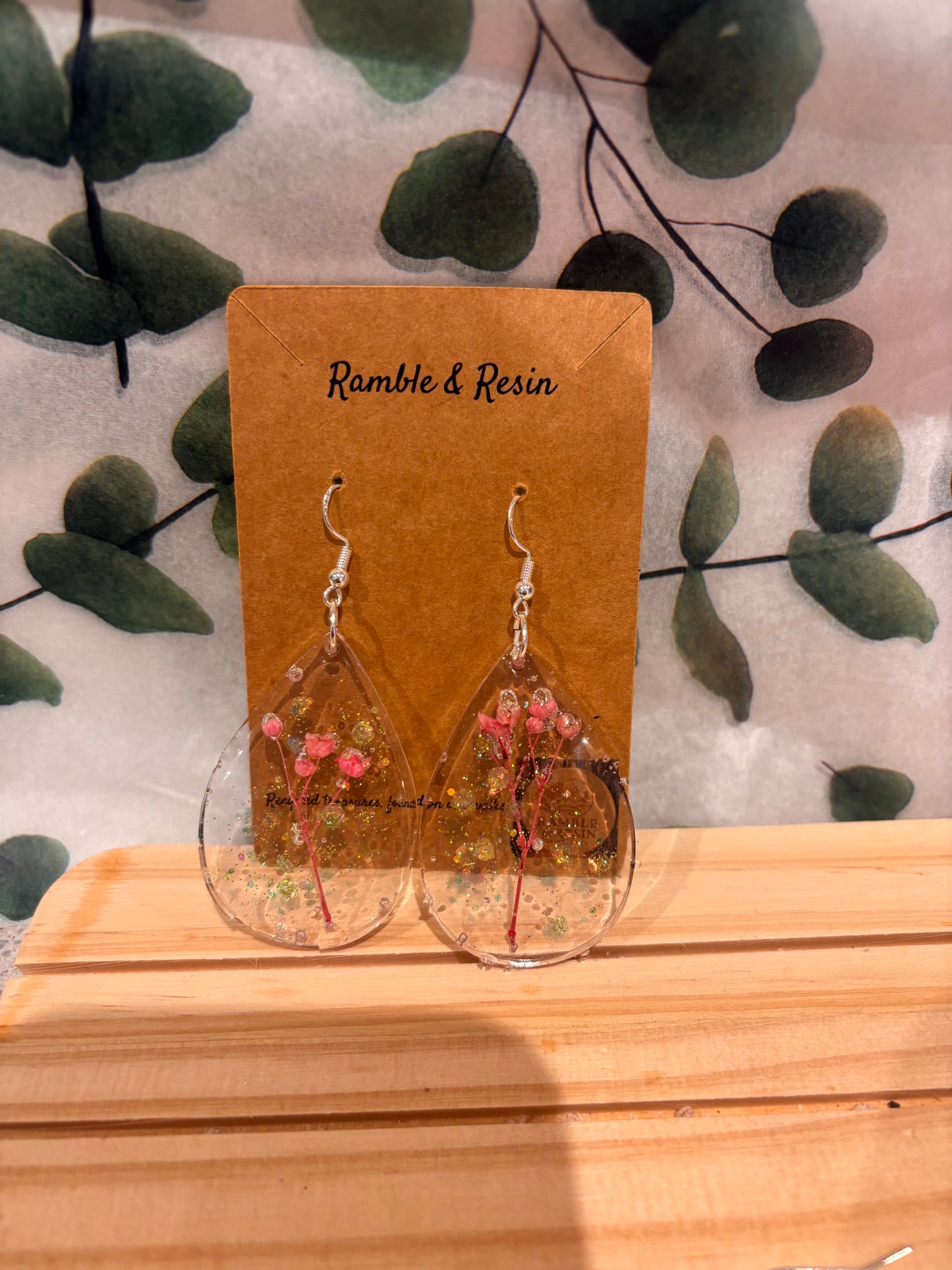 Dried flower earrings