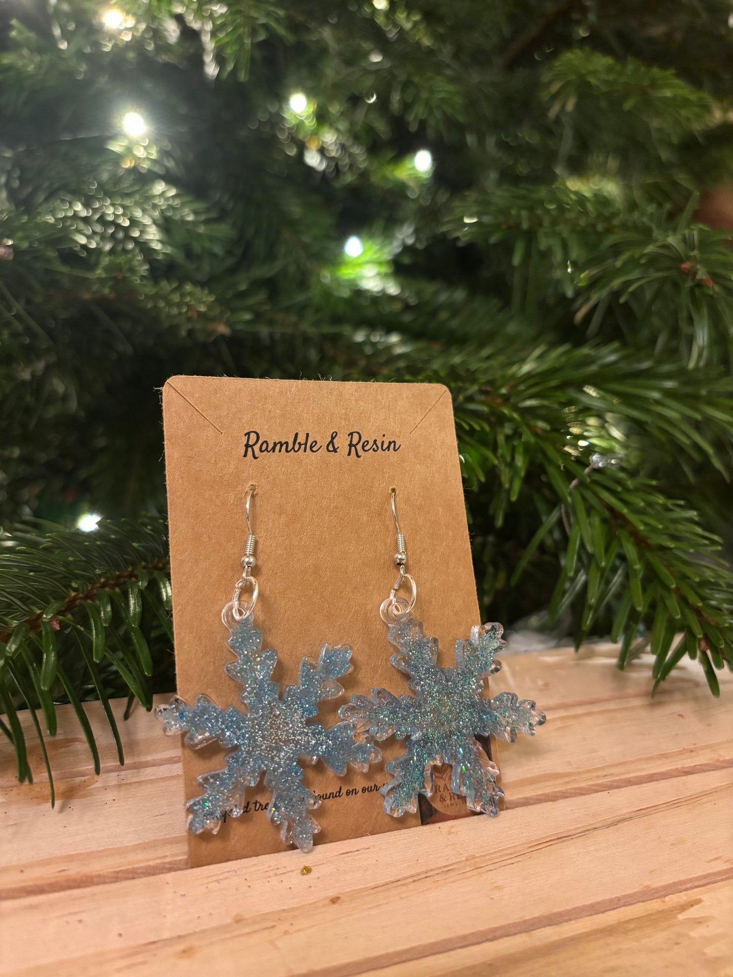 Snowflake drop earrings