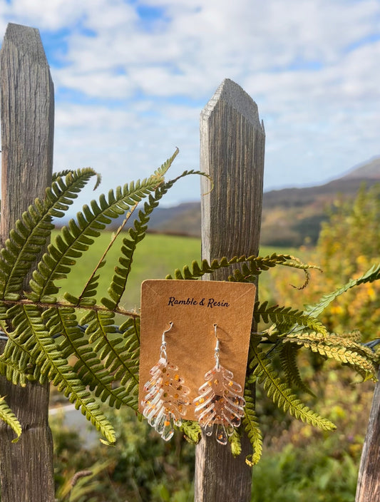 Autumnal leafy drop earrings
