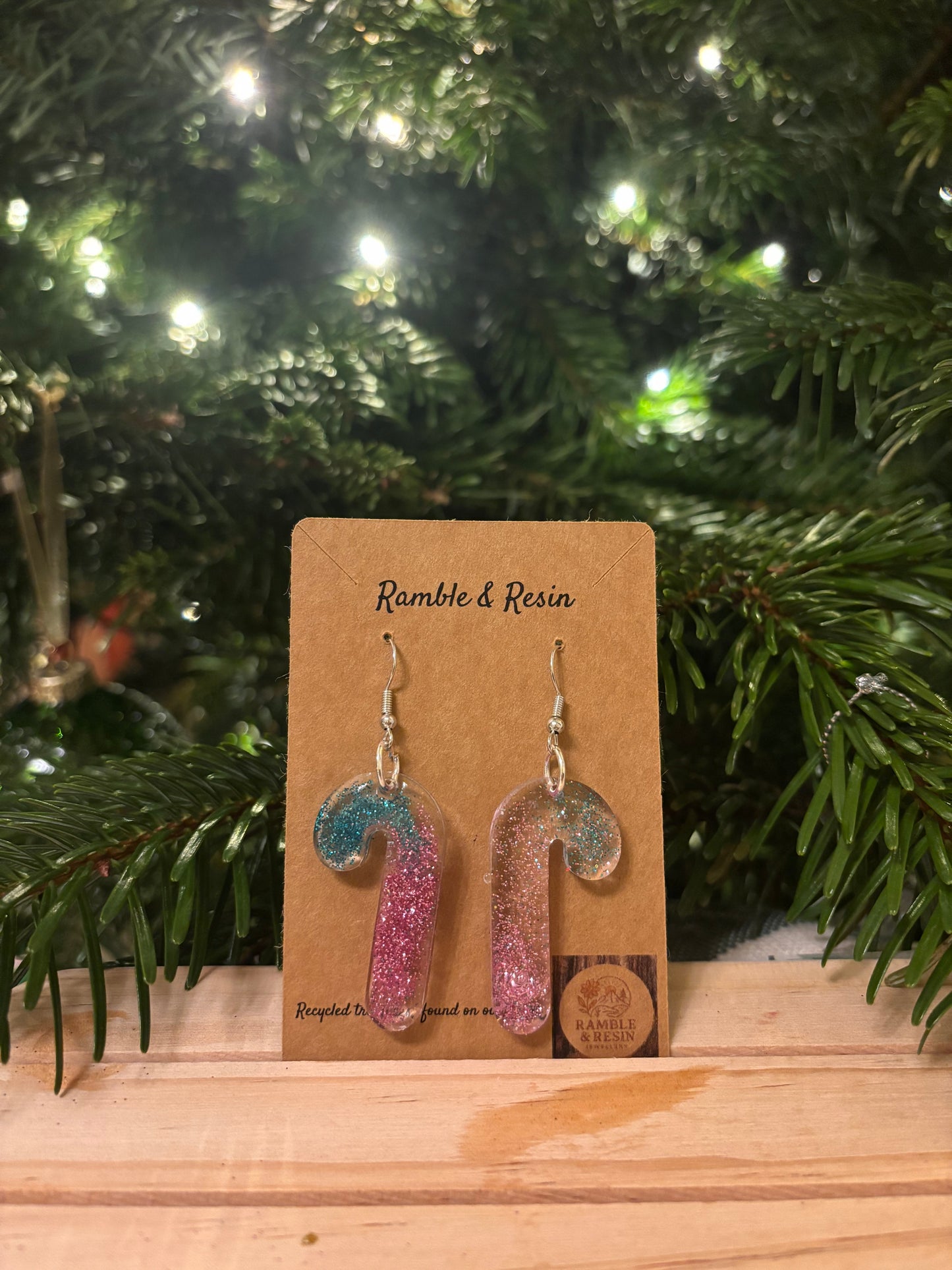 Quirky candy cane earrings