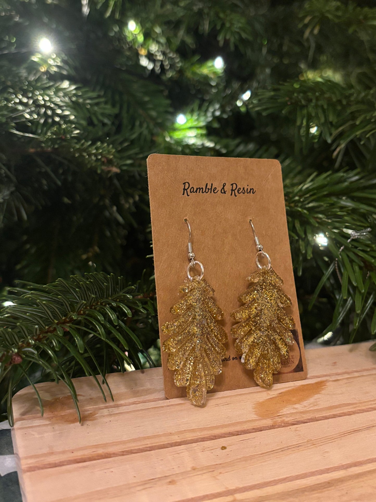 Gold Large drop earrings