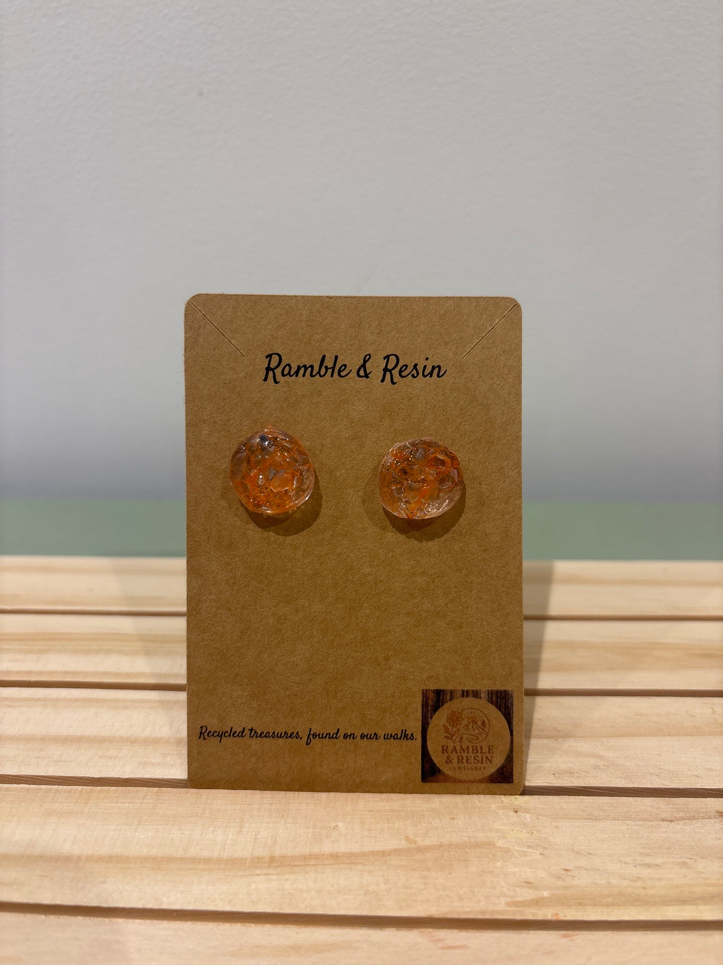 Small pumpkin stud earrings