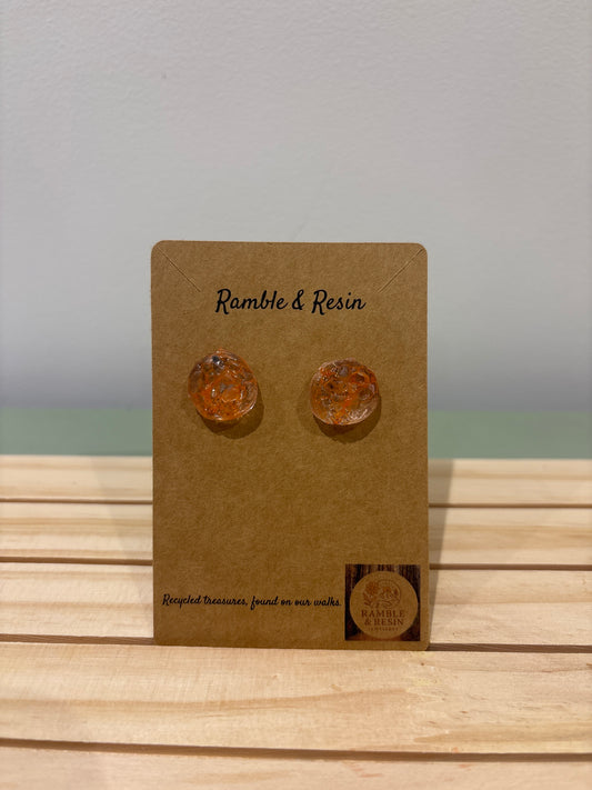 Small pumpkin stud earrings