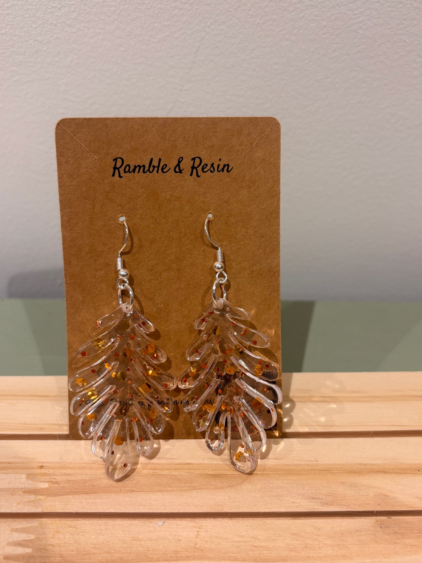 Autumnal leafy drop earrings