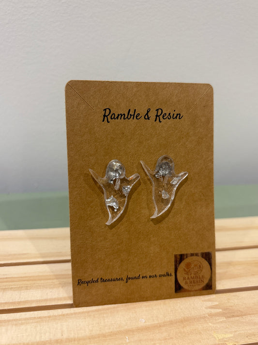 Ghost stud earrings