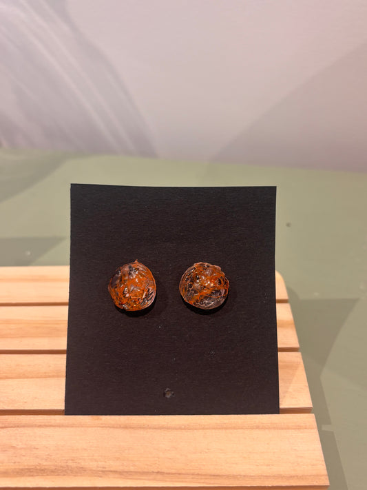 Small pumpkin stud earrings