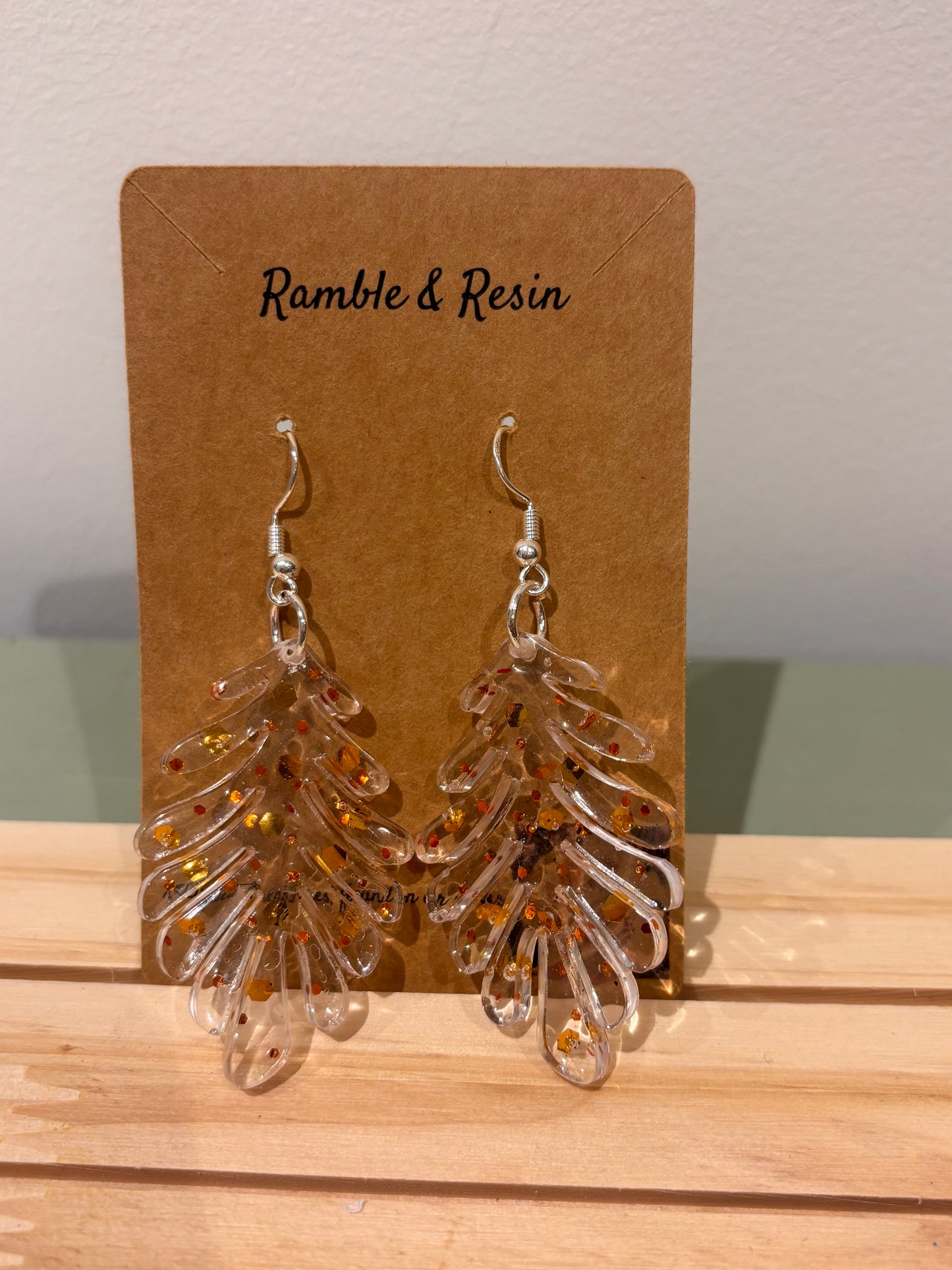 Autumnal leafy drop earrings