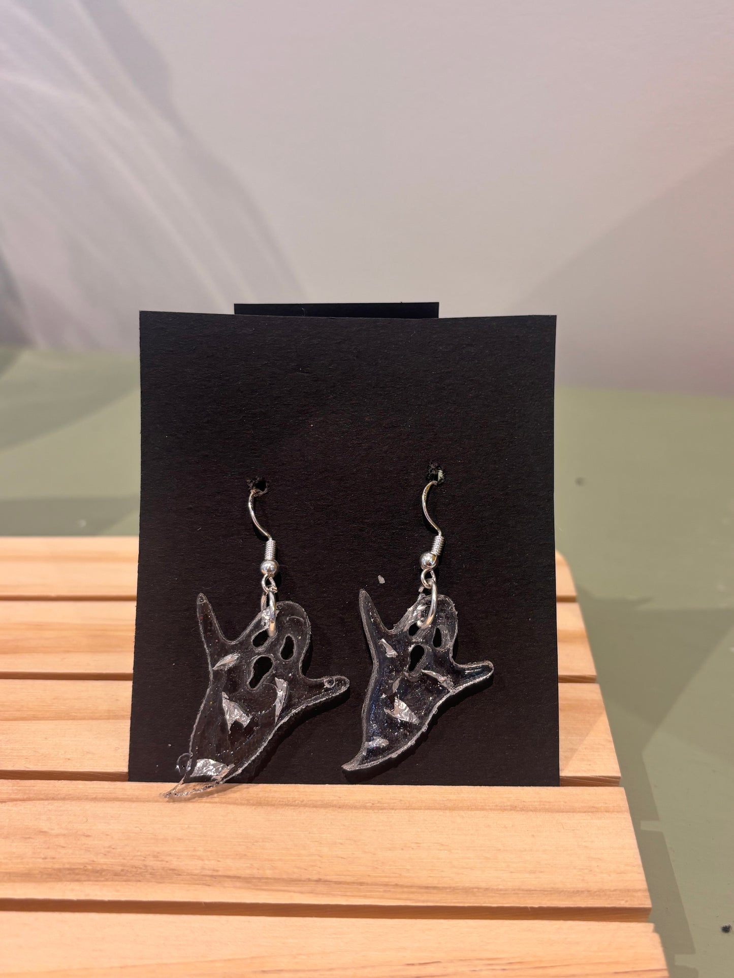 Medium drop ghost earrings