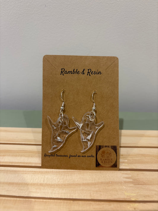 Medium drop ghost earrings