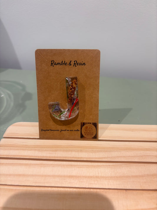 Letter J keyring