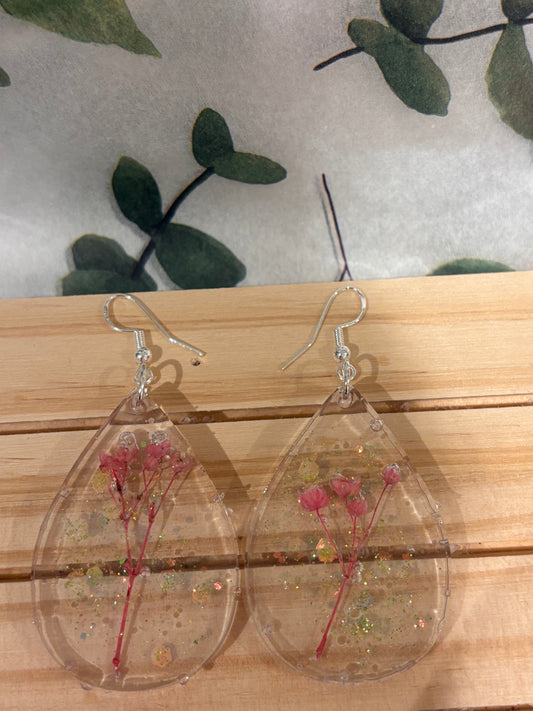Dried flower earrings