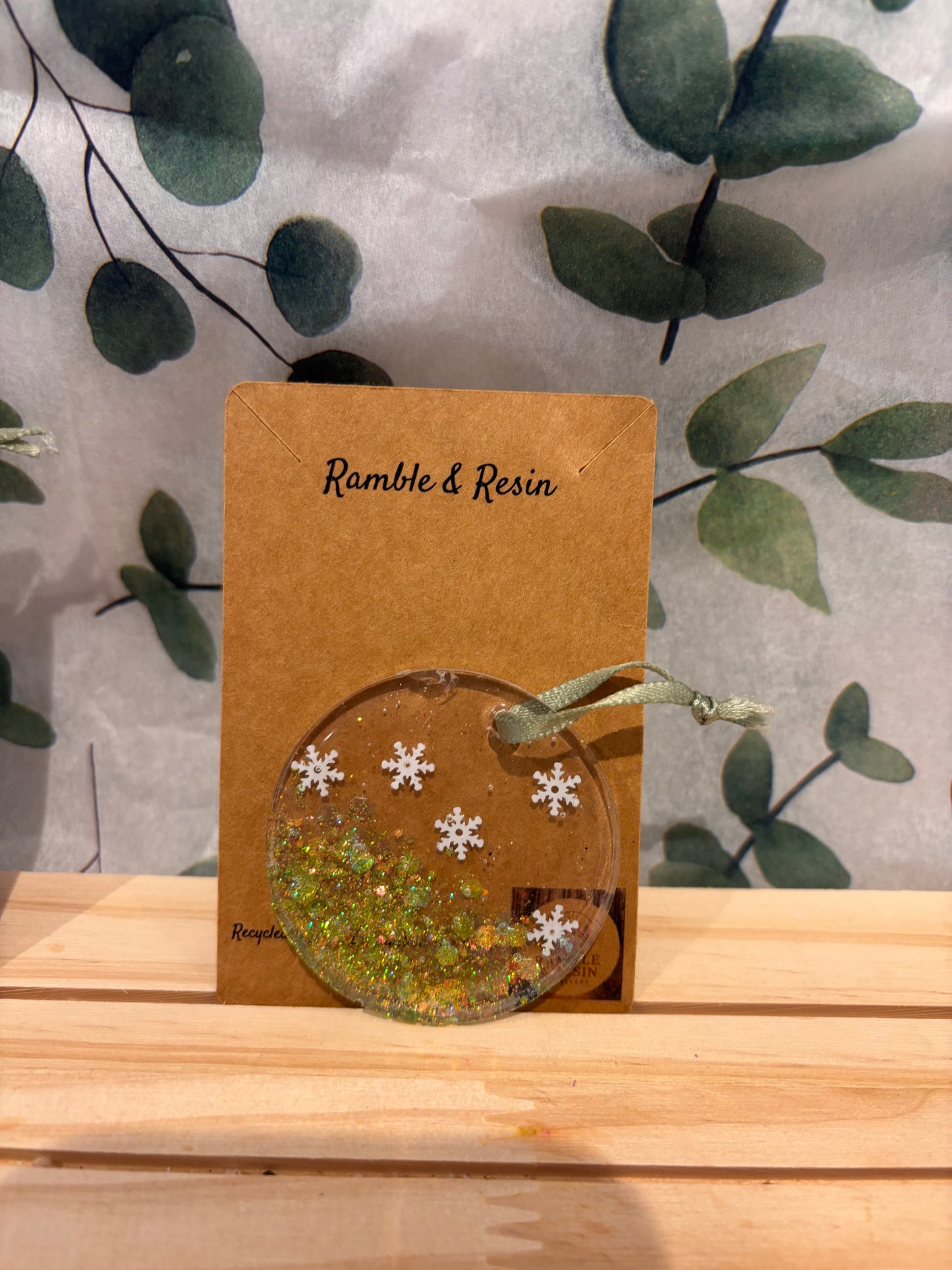 Green festive bauble