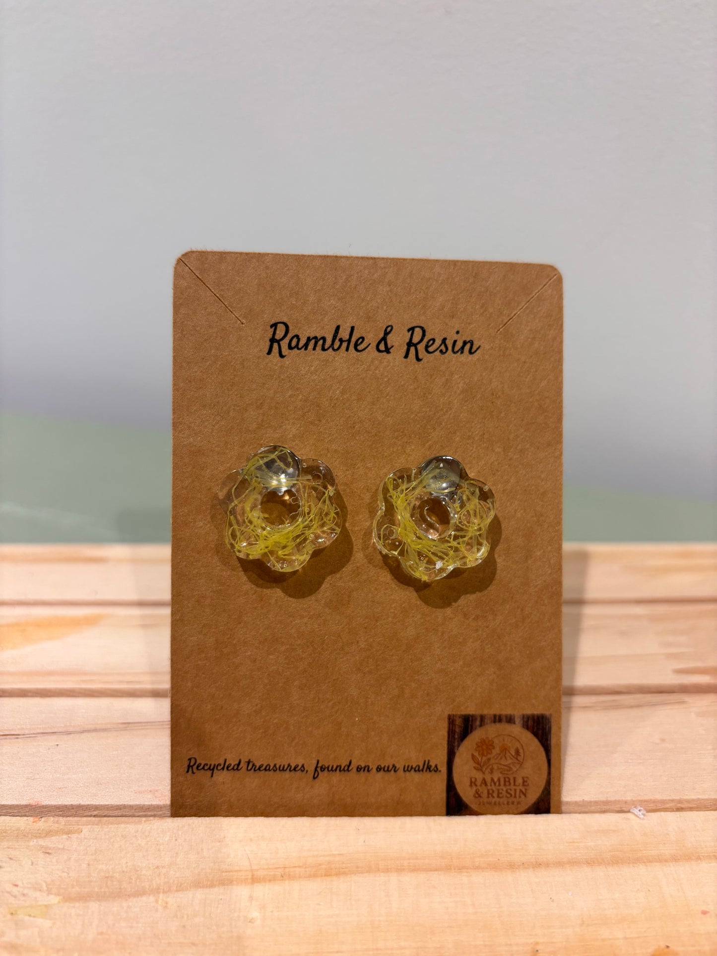 Yellow flower studs