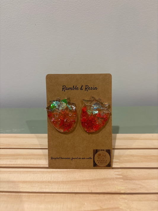 Strawberry stud earrings