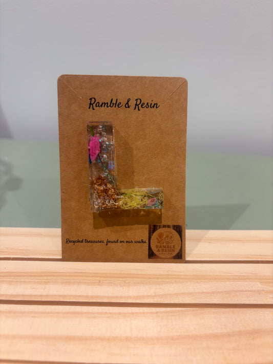 Letter L keyring