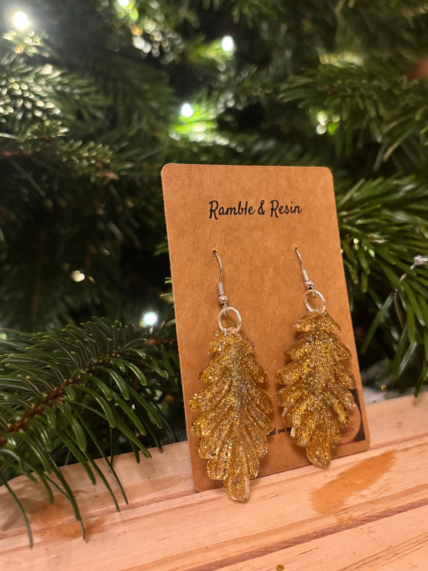 Gold Large drop earrings