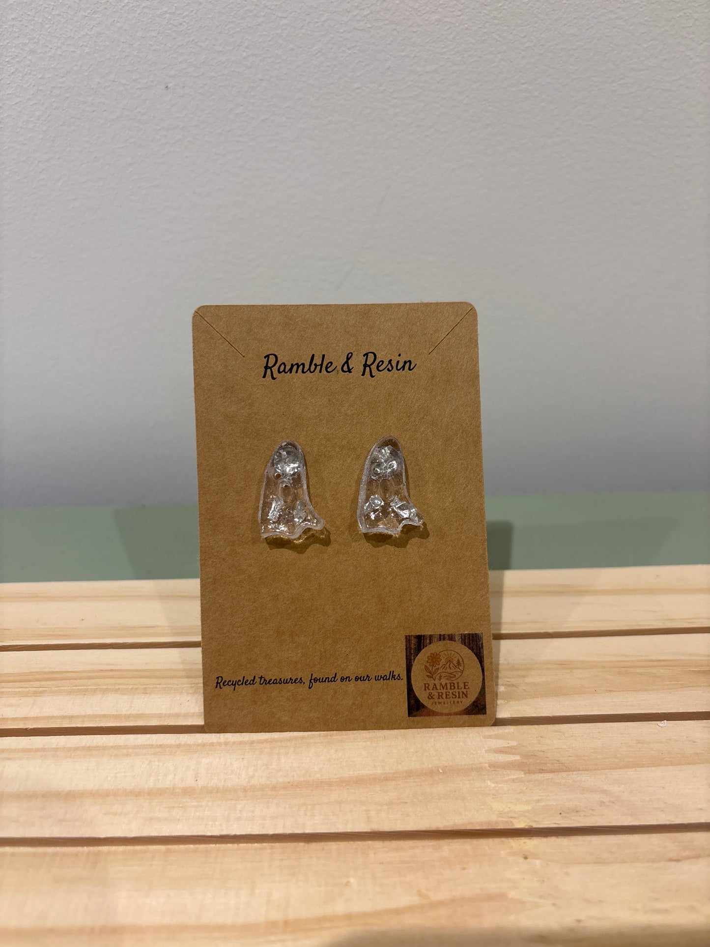Small ghost stud earrings