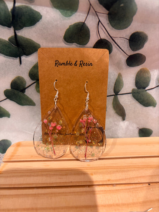 Dried flower earrings
