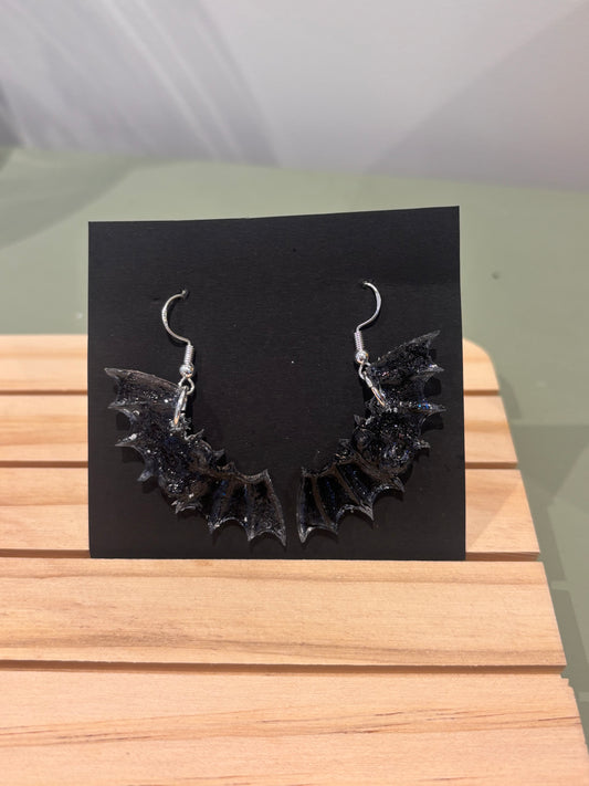 Medium drop bat earrings