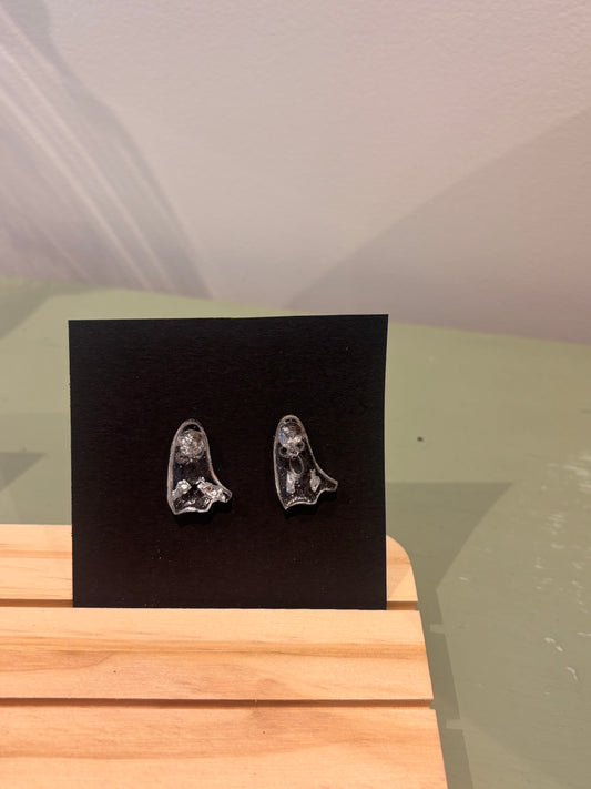 Small ghost stud earrings