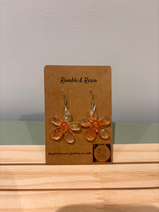 Flower drop earrings