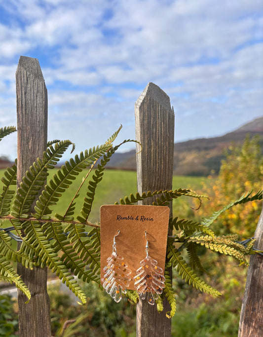 Autumnal leafy drop earrings