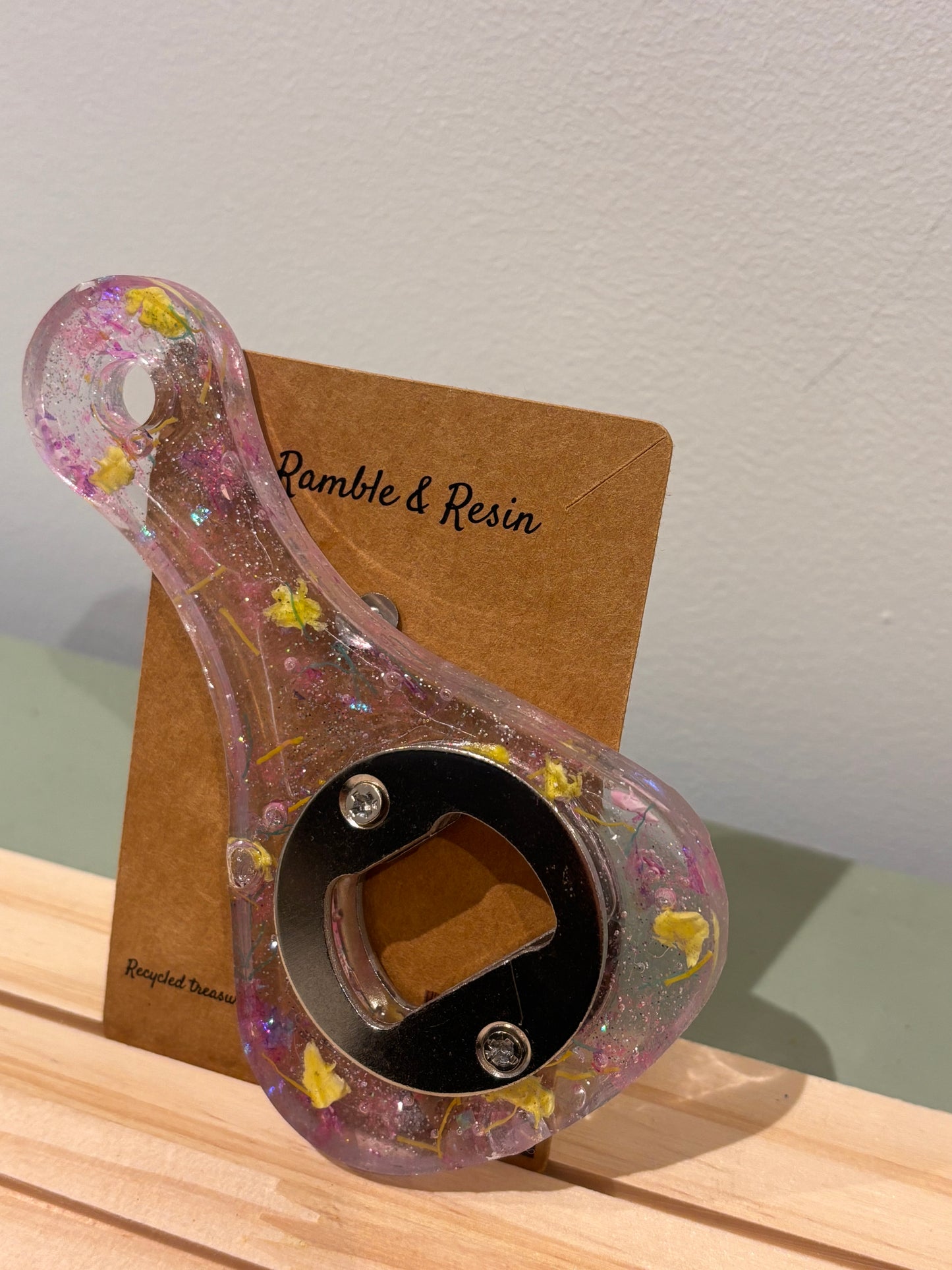 Multicolour glitter bottle opener
