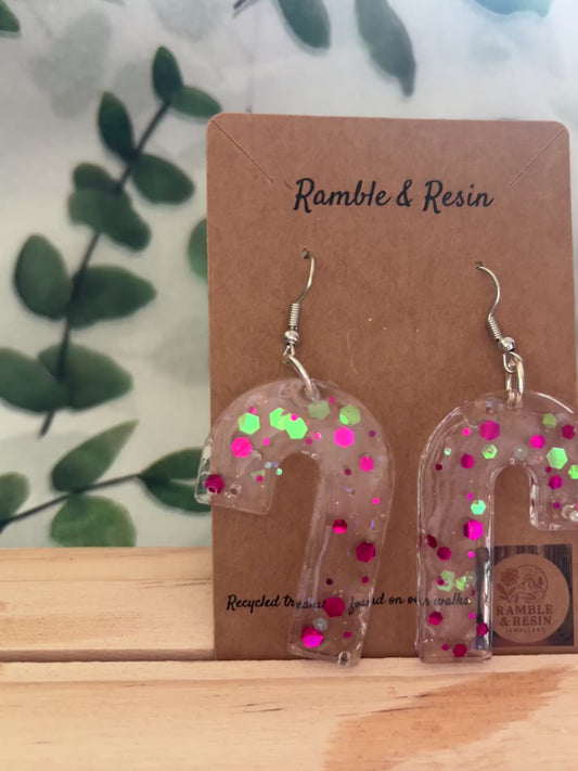 Candy cane style earrings