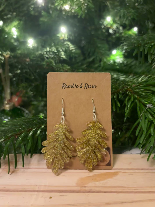 Gold Large drop earrings