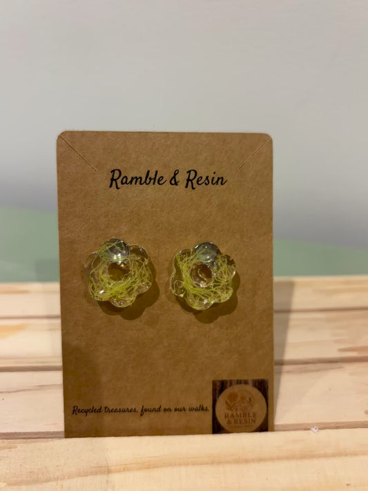 Yellow flower studs