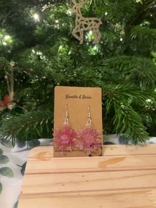 Snowflake drop earrings